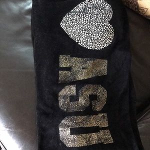 Victoria’s Secret Pink black velour lounge pants